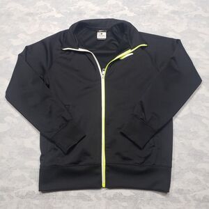 Nike Sweatshirt Youth Boys Large Black Zip Up Green Neon‎ Logo